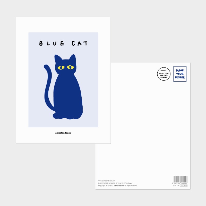 [postcard] Blue Cat
